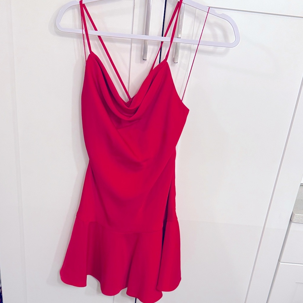 Aidan Mattox Fuchsia Short Silk Dress